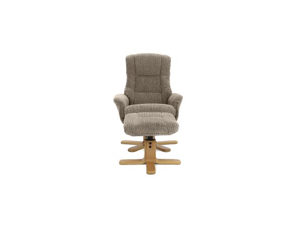 Francine Swivel recliner and stool - Fabric colour: Wheat 81094