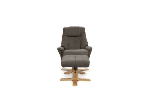 Churston Swivel recliner and stool - Fabric colour: Grey Plush 80940