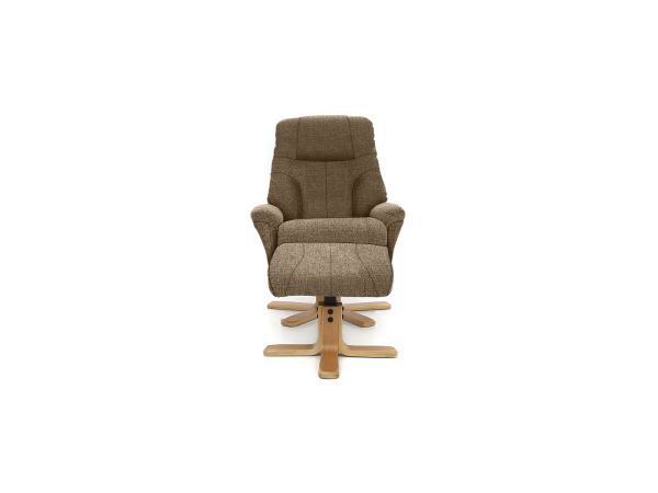 Churston Swivel recliner and stool - Fabric colour: Lisbon Wheat 80943
