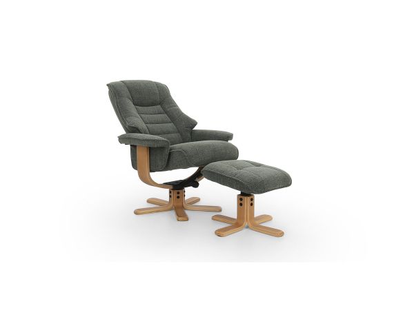 Montie Swivel recliner with stool