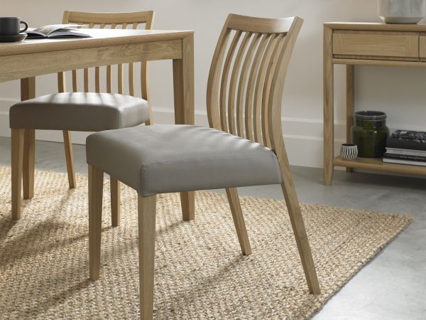 Cape Low slat back chair (grey bonded leather)
