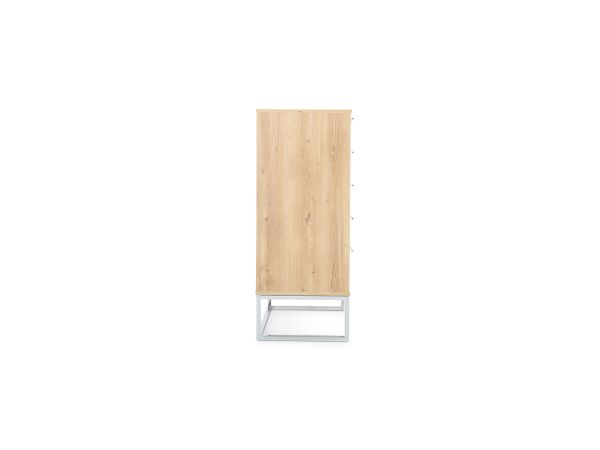 Monaco 4000 Chest of drawers -5 drawers - front glass champayne Bianco oak finish