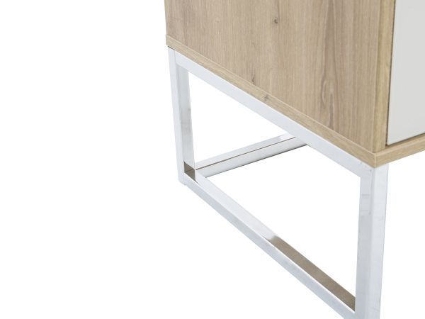 Monaco 4000 Chest of drawers -5 drawers - front glass champayne Bianco oak finish