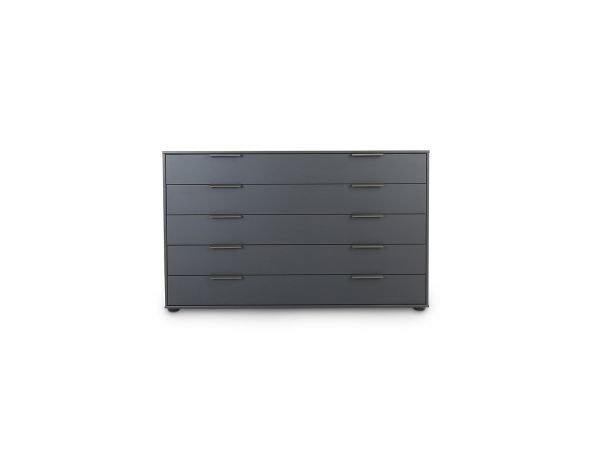 Denver Chest of drawers (141cm) 5 drawers Graphite