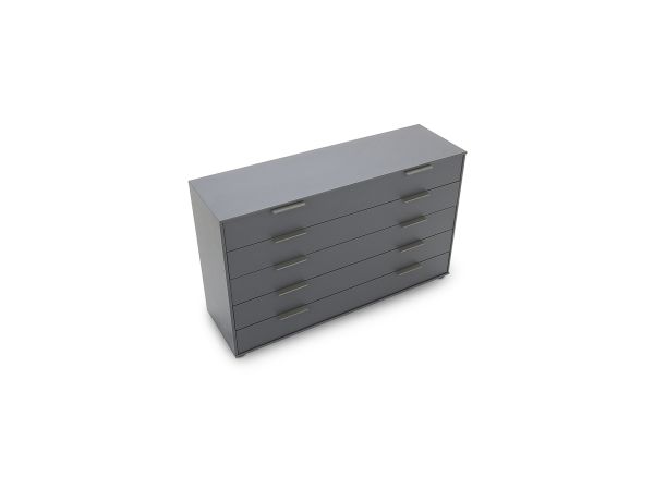 Denver Chest of drawers (141cm) 5 drawers Graphite
