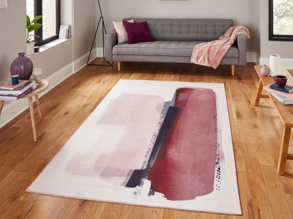 Michelle Collins Printed 150x230cm Rug Rose/Crimson