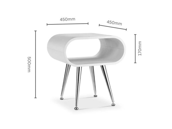 Anais Lamp table (White/Chrome)