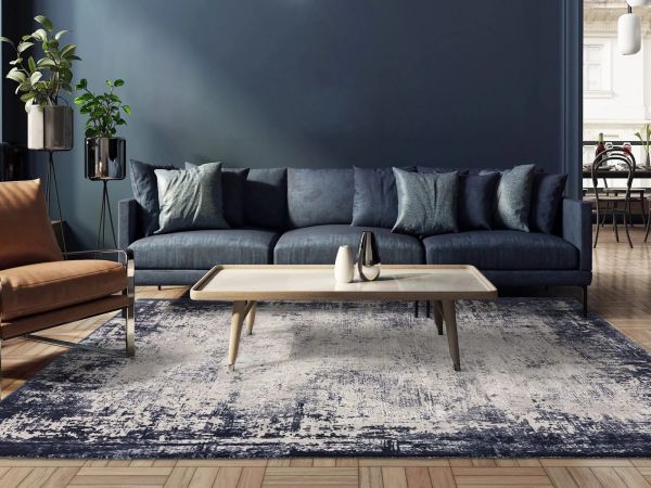Kuza 160 x 230cm rug Border Navy