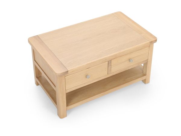 Farringdon Coffee table with 2 drawers (oak)