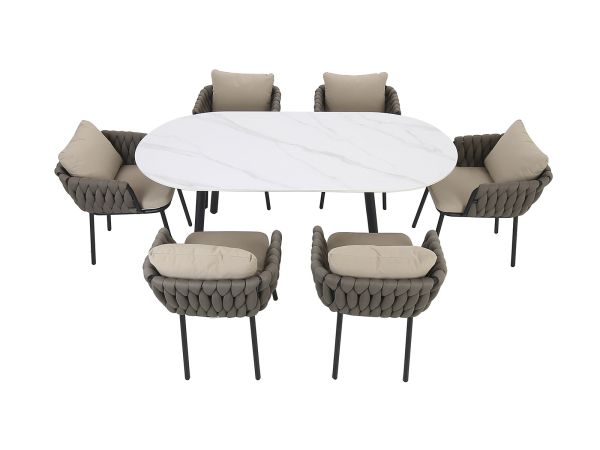 Vila 6 seat outdoor dining set
