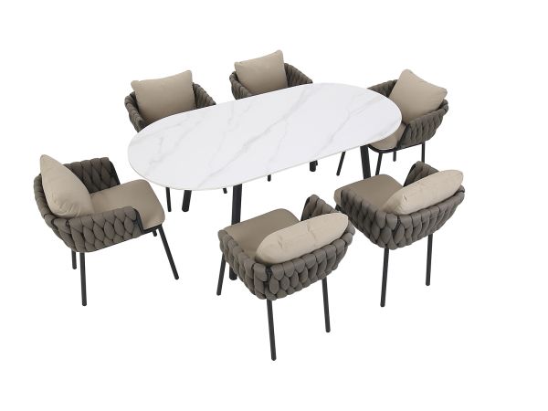 Vila 6 seat outdoor dining set