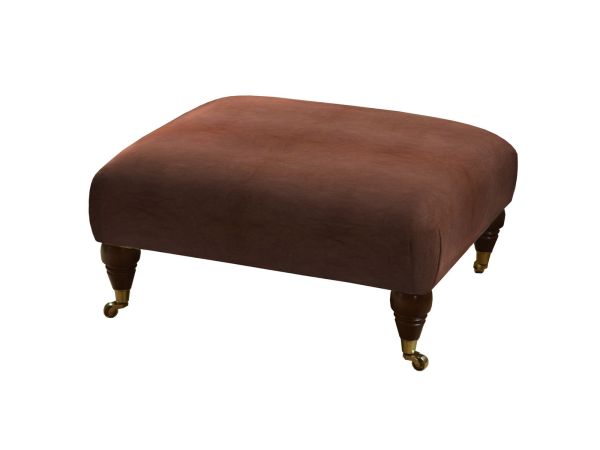 Burghley Footstool (burghley leg) - type Leather