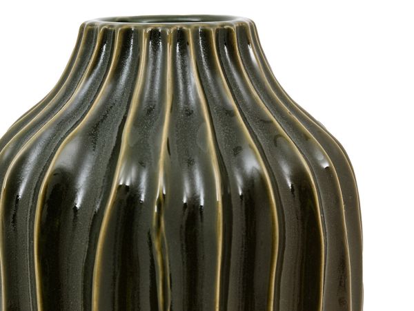 Organic Ribbed large vase Olive
