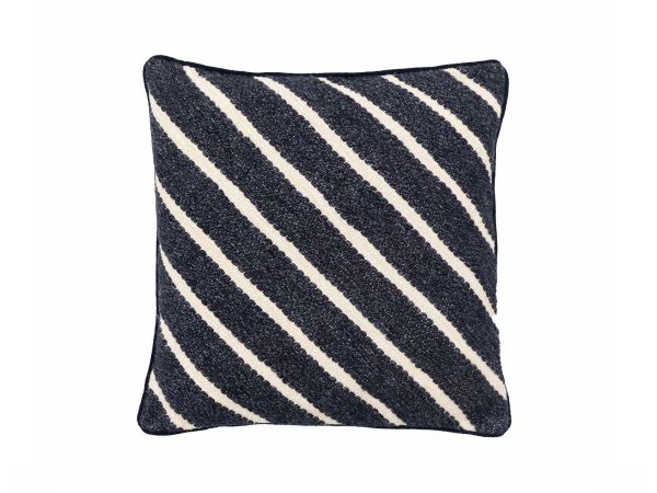 Hemsby Stripe woven cushion Ink