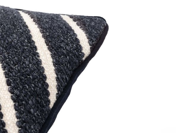 Hemsby Stripe woven cushion Ink