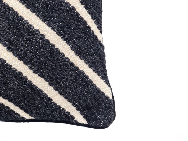 Hemsby Stripe woven cushion Ink