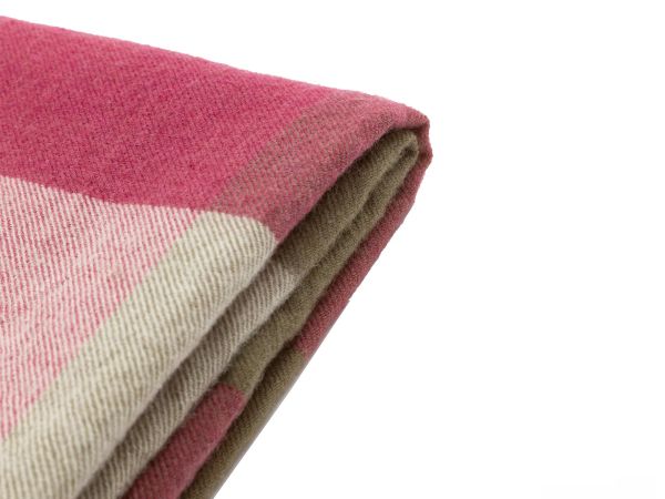 Dursley Check throw Cranberry and Olive