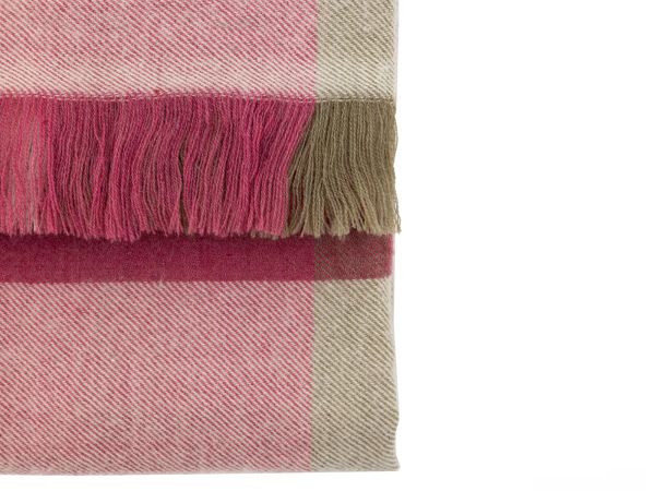 Dursley Check throw Cranberry and Olive