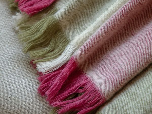 Dursley Check throw Cranberry and Olive