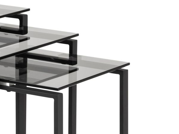 Ariel (black/smoked glass) Nest of tables