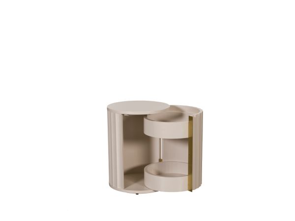 Lilian Bedside (right) (grey and brass)
