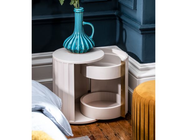 Lilian Bedside (right) (grey and brass)