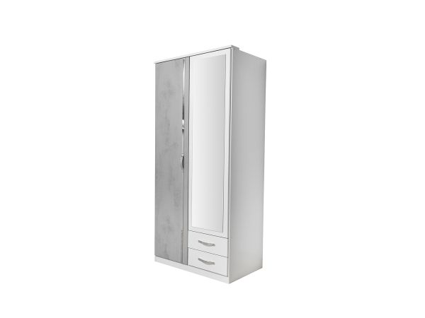 Dresden 0.90 combi wardrobe (Light grey)