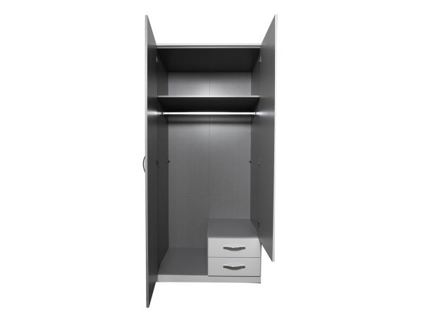 Dresden 0.90 combi wardrobe (Light grey)