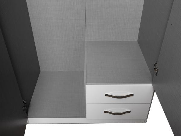 Dresden 0.90 combi wardrobe (Light grey)