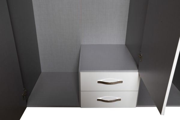Dresden 1.35 combi wardrobe (Light grey)