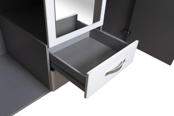 Dresden 1.35 combi wardrobe (Light grey)