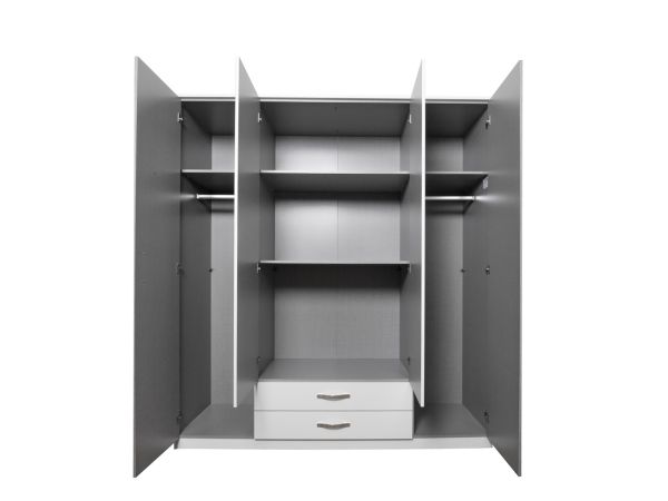 Dresden 1.8 combi wardrobe (Light grey)
