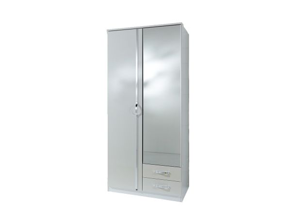 Bremen Double wardrobe (white gloss)