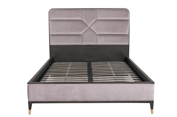 Ancelotti Super king bed Ebony ecru velvet