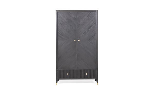 Ancelotti 2 door 2 drawer wardrobe Ebony
