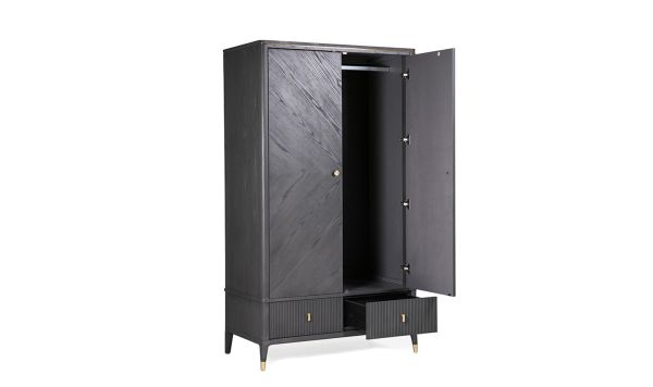 Ancelotti 2 door 2 drawer wardrobe Ebony