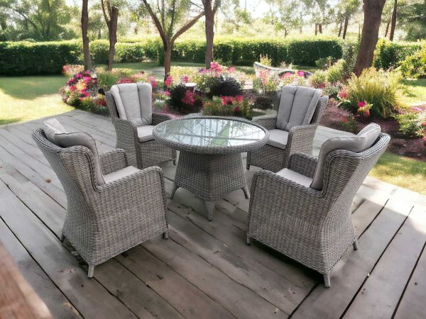 Eleanor 4 seater dining set (110cm) (natural)