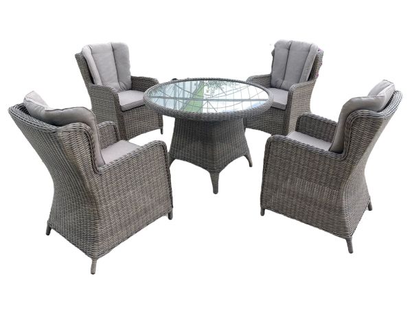 Eleanor 4 seater dining set (110cm) (natural)