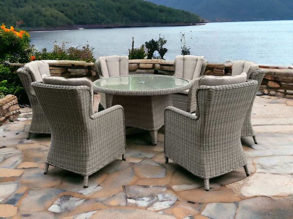 Eleanor 6 seater dining set (140cm) (natural)
