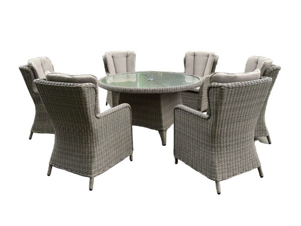 Eleanor 6 seater dining set (140cm) (natural)