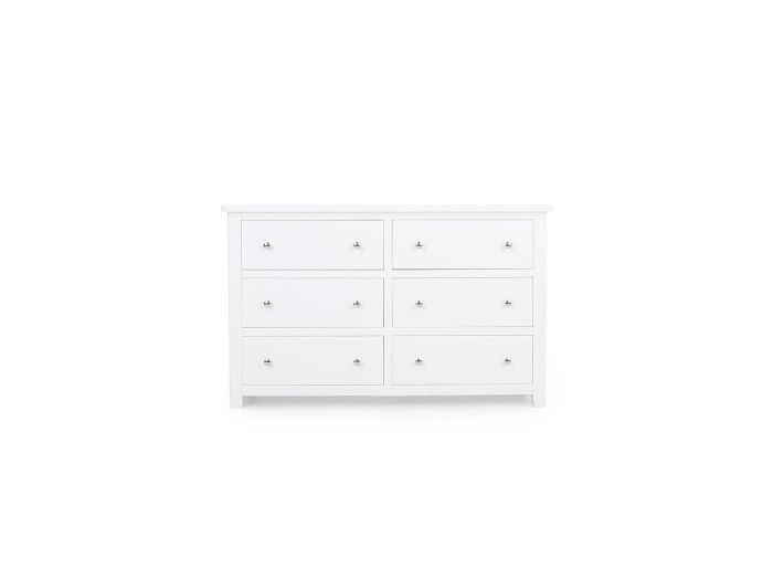 Highbury 6 drawer wide chest (white)