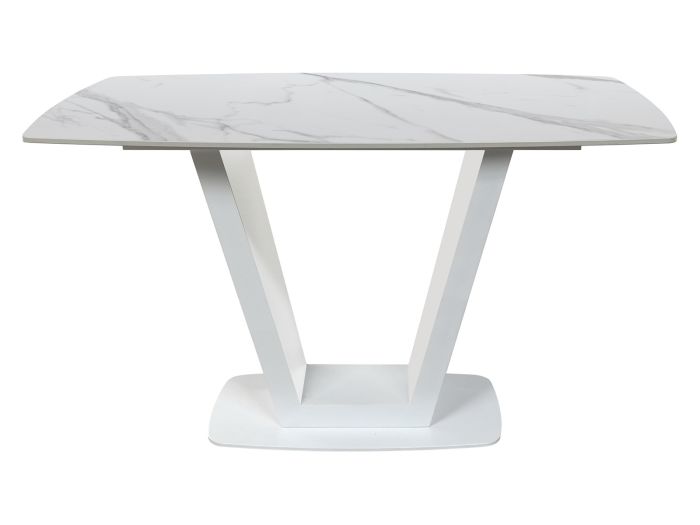 Hirsch Compact dining table (135cm) (White)