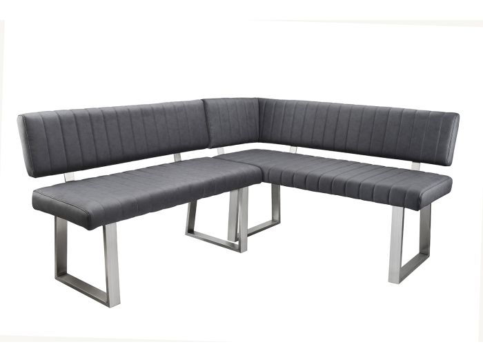 Hirsch Corner bench set (rh) (Dark Grey PU)