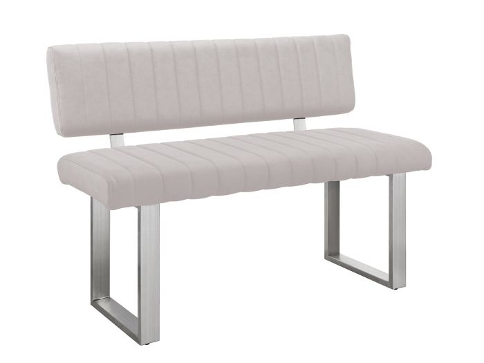 Hirsch Side bench (Light Grey PU)