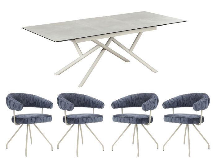 Gisella Table + 4 chairs (blue)