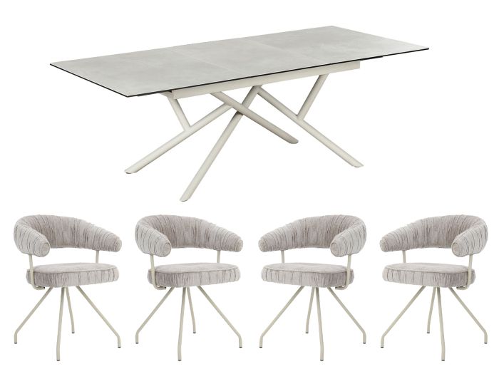 Gisella Table + 4 chairs (beige)