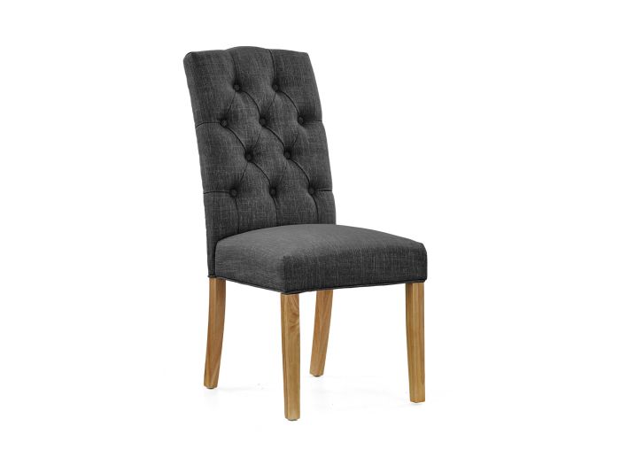 Alderminster Buttoned back dining chairs Charcoal