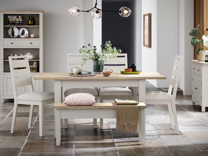 Bevere Extending dining table (120/165cm) (Coconut White)