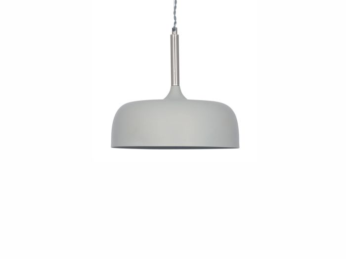 Hamill Matt grey domed metal pendant