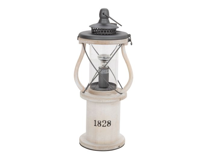 Trevose White wood lantern table lamp